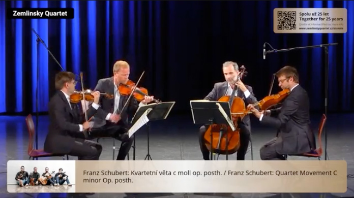 QR code in video of Zemlinsk&yacute; quartet concert